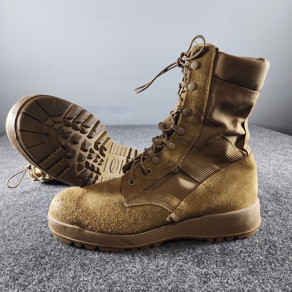 McRae Mens Coyote Brown Military Combat Boots Vibram Sole 11.5R Tactical